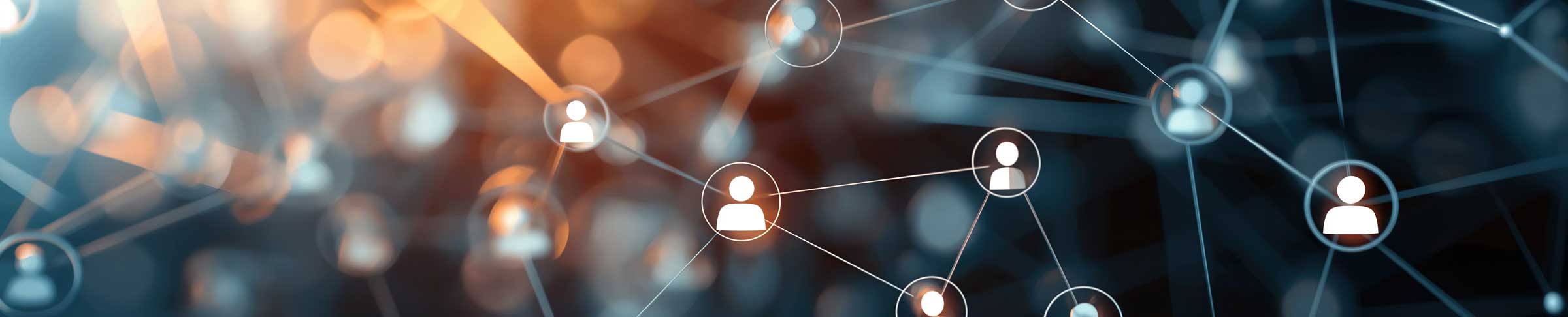 connected icons signifying netword of connections